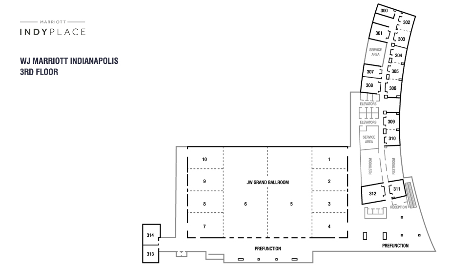 JW Marriott Indianapolis Third Floor